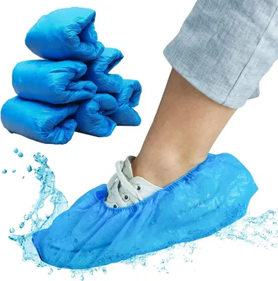 Produktbild von Schuhüberzieher Einweg Stark, Blaue CPE Überziehschuhe, Regenschutz Überschuhe, Schuh Überzieher wasserdicht, latexfreie (100 Stück, Klassik 3g)