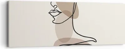 Produktbild von Bild auf Leinwand - Leinwandbild - Einteilig - Zeichnung einzeilig Frau - 90x30cm - Wand Bild - Wanddeko - Wandbilder - Leinwanddruck - Bilder - Wanddekoration - Leinwand bilder - AB90x30-4612