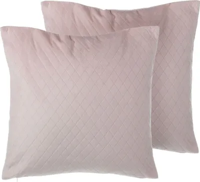 Obrázek produktu pro BELIANI Sada 2 kusů dekorativních polštářů růžový samet s diamantovým prošíváním 45 x 45 cm glamour