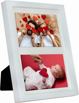 Produktbild von Bilderrahmen 17x23 für 2 Fotos 10x15 weiß BD Art