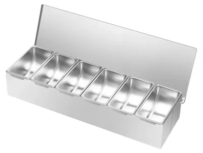 Obrázek produktu pro Kuchyňský organizér, nerezová ocel, 6 přihrádek, stříbrný