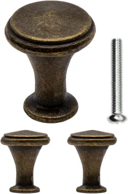 Imagen del producto de Pomos y tiradores antiguos, de bronce, hierro o latón, juego de 2 unidades, 24 x 20 mm, para muebles