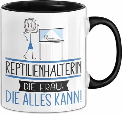 Produktbild von Reptilienhalterin Geschenk Tasse Becher Die Frau Die Allen Kann Geschenkidee für eine Reptilienhalterin Lustig (Schwarz)