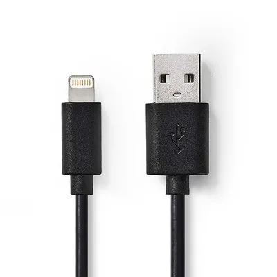 Produktbild von Nedis CCGP39300WT30, 3 m, Lightning, USB A, Männlich, Männlich, Schwarz, Weiß