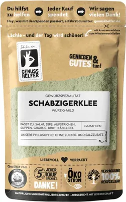 Produktbild von Schabziegerklee, gemahlen, Brotklee, Schabziegerklee Gewürz zum Kochen und Backen, 50g