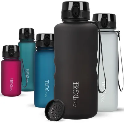 Produktbild von uberBottle Trinkflasche - BPA-freie Wasserflasche mit Fruchtsieb in verschiedenen Größen