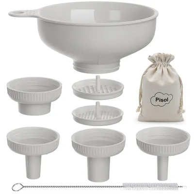 Image de Ensemble de 5 entonnoirs de cuisine, sans BPA, de couleur grise