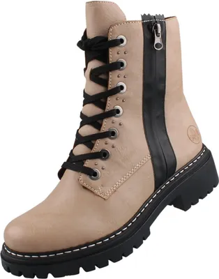 Immagine prodotto di Rieker donna stivale stringato fodera calda cerniera decorativa stivale alla caviglia 72634, taglia:38 EU, colore:Beige