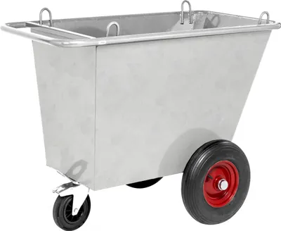 Produktbild von Kongamek Abfallwagen verzinkt mit 3 Rädern Ø400mm Luftereifung 1310x720x1000mm 400l Volumen