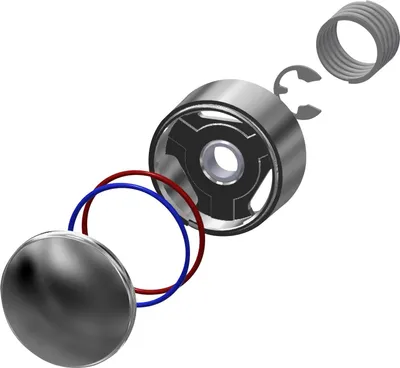 An exploded view of a plumbing component, likely a shower part, showing its individual pieces.