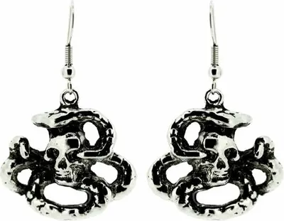 Produktbild von Ohrringe Totenkopf + Kobra Ohrhänger Totenkopf + Schlange Ohranhänger Schlangentotenkopf earrings skull & snake
