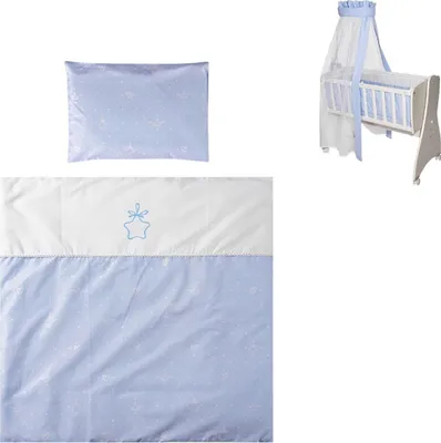 Produktbild von Lorelli Baby-Bettwsche 7-teiliges Set First Dreams Decke Kissen Laken Himmel blau Br