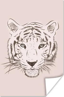 Produktbild von MuchoWow® Poster Tiger - Zeichnung - Junge 40x60 cm - Plakate für die Wand - Poster Babyzimmer