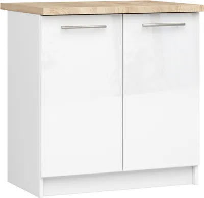 Obrázek produktu pro MOB, Dolní kuchyňská skříňka - Ozara S80 2D (bílá + bílý lesk)
