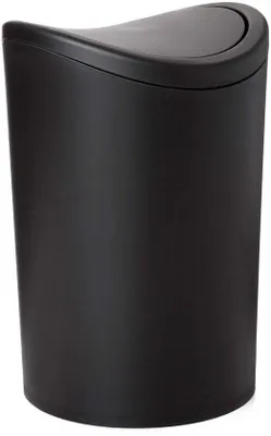 Immagine prodotto di Contenitore per rifiuti da bagno Unyqoos®, capacità 6 litri, dimensioni compatte 19 × 19 × 28 cm, realizzato in polipropilene di alta qualità (senza BPA), con coperchio a ribalta, design elegante