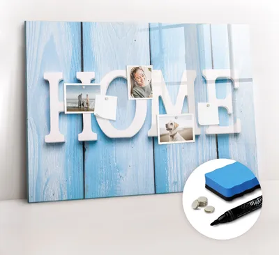 Produktbild von Magnetpinnwand Memoboard - Zubehörsatz - Schwarzer Marker + Schwamm + Magnete - 100 x 70 cm - Hausinschrift