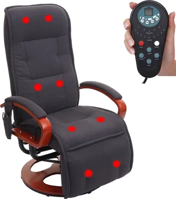 Produktbild von Relaxliege ARLES II, Relaxsessel Massagesessel, MIT Massage Stoff/Textil dunkelgrau