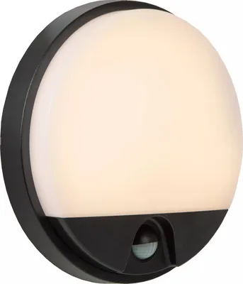 Zdjęcie produktu dla Kinkiet zewnętrzny LED z czujnikiem HUPS czarny 10W Ciepła biel 1000lm tworzywo sztuczne wym:21x21x4,9cm IP54 Lucide