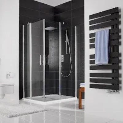 Produktbild von HSK 126014-41-100 Favorit Nova Eckeinstieg Pendelbar 4-teilig Ecklösung 800x800x1950mm Chromoptik Mattierung Mittig