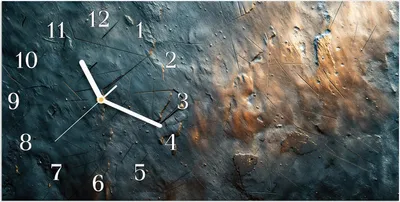 Produktbild von Wanduhr aus Glas mit Motiv Metallische Oberfläche- 60 x 30 cm - inkl. Aufhängesystem