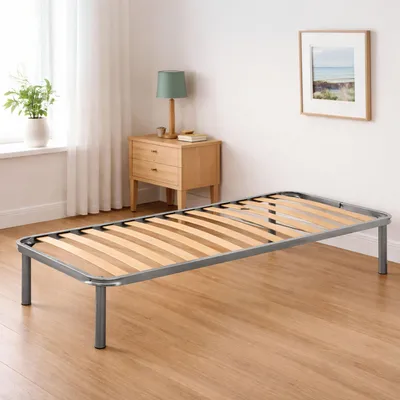Image de Amammata - Cadre Lit Simple, 180x90 cm Gris, Simple Fabriqué en Italie