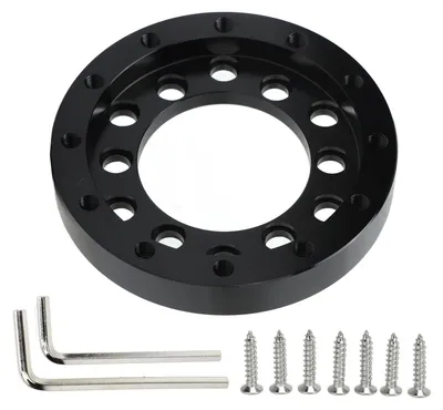 Obrázek produktu pro Adaptér volantu, černá deska, CNC frézovaná hliníková slitina, pro Logitech G25, G27, G29, G920 (13 a 14 palců, 70 mm/2,75 palce).