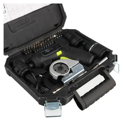 Produktbild von goobay 4-in-1 Elektroschrauber mit Akku, set de 35-tlg. mit 4 Köpfen, 28 Bits de Cr-V-Stahl, LED-Licht, cable USB-C, 8 Nm de Drehmoment und stabilem Koffer - mini Akkuschrauber