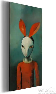 Produktbild von Wallario Premium Leinwandbild Das Hasenporträt in Größe 30 x 75 cm