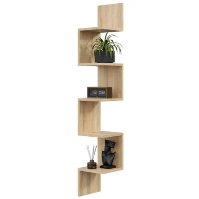 Produktbild von Eckregal MIDI Eiche Sonoma – modernes Hängeregal in Holzoptik, platzsparendes Wand-Eckregal für Bücher und stilvolle Dekoration
