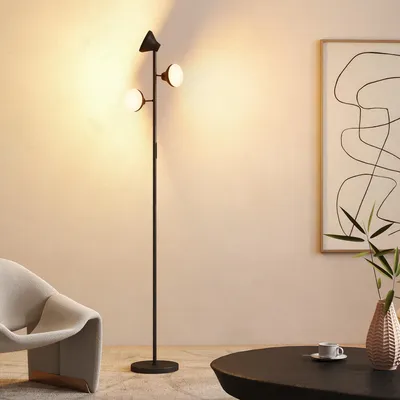 Obrázek produktu pro HOMCOM Stojací lampa do obývacího pokoje s regulací jasu a lampičkou na čtení, stojací lampa s měnícími se barvami RGB
