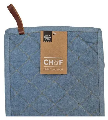 Produktbild von CH&F Topflappen 4er Set 20x20 cm – Baumwolle – Jeans Fade