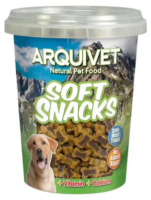 Productafbeelding van Arquivet Soft Snacks, knabbeltjes van lamsvlees en rijst voor honden, 300 gram