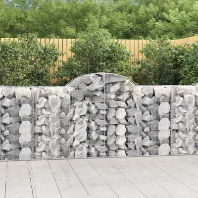 Produktbild von The Living Store Gabione mit Hochbogen 200x50x100/120 cm Verzinktes Eisen
