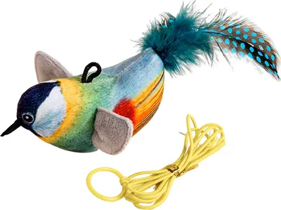 Produktbild von Zwitscherndes Vogel-Katzenspielzeug, interaktive Simulation, elektrischer Vogel, berührungsaktiviert, Plüsch-Vogel-Katzenspielzeug für Katzen und Hunde im Haus