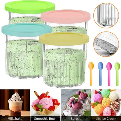 Produktbild von 4x Creami Tubs Eisbehälter für Ninja CREAMi Deluxe NC500 NC501 Serie