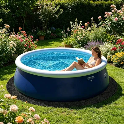 Produktbild von Runde Poolunterlage, 305/370/400 cm, Bodenschutzmatte für Pools