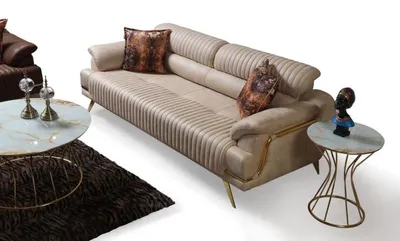 Produktbild von Dreisitzer Sofa 3 Sitzer Sofas Luxus Kunstleder Couchen Polster Designer Möbel
