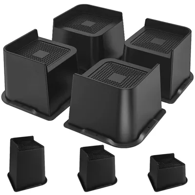 Zdjęcie produktu dla Podnośnik do mebli - 4 szt. - 7,6 cm - Czarny - Podnośnik do łóżka, kanapy i biurka
