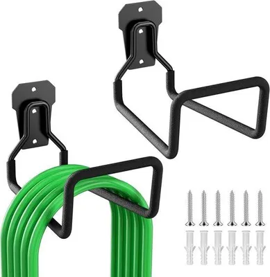 Productafbeelding van Metalen Tuinslanghouder - 2 Stuks Tuinslang Wandhouder voor Tuin