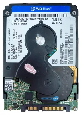 Productafbeelding van WD Blue 1TB HDD, 2,5" SATA, interne harde schijf voor notebook, laptop en PC, ultraslank