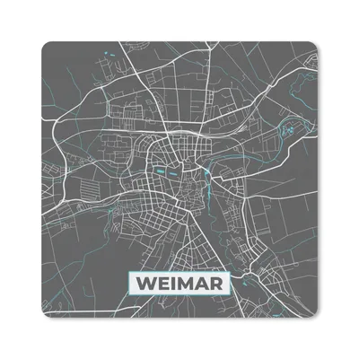 Produktbild von MuchoWow® Mauspad Mousepad Blau - Deutschland - Karte - Stadtplan - Weimar 20x20 cm - Mousepads - Maus Mat - Pad - Mausunterlage - Desk Mat - Bureauartikeln