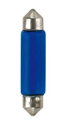 Immagine prodotto di 12V Vetro tinto di blu, lampada siluro - 11x44 mm - 10W - SV8,5-8 - 2 pezzi - Blister