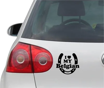 Produktbild von Aufkleber / Autoaufkleber - JDM - Die cut - I Love My Belgian Decal Auto Fenster Laptop Sticker - schwarz - 99mmx88mm