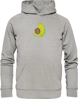 Produktbild von Mr. & Mrs. Panda Kuschelhoodie Avocado Pfeifen Größe XXL - Heather Grey - Geschenk, Kapuzenpullover, Hoody, Diät, Rund, Pullover, Kapuzenpulli, Hoodie, Abnehmen