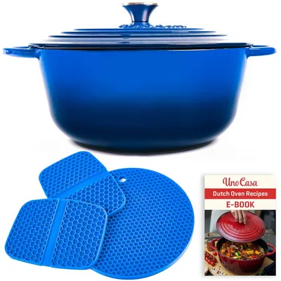 Productafbeelding van Geëmailleerde gietijzeren pan met deksel - 5,7 liter