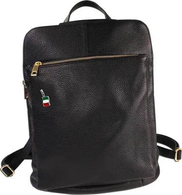 Produktbild von Florence Reißverschluss Cityrucksack schwarz Leder ORM103S