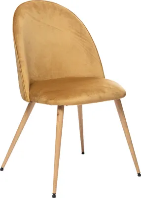 Produktbild von Eazy Living Samt Esszimmerstuhl Nathan Gelb - Holz