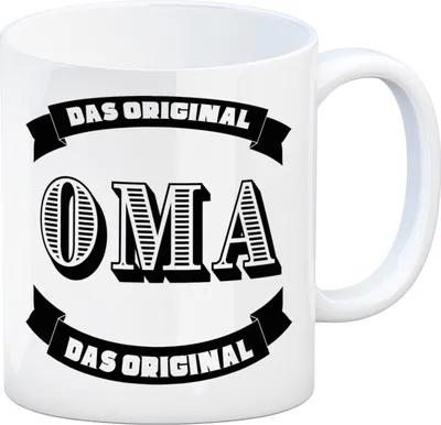 Produktbild von Oma Kaffeebecher mit Spruch Oma Das Original