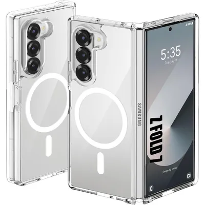 Image de Coque pour Samsung Galaxy Z Fold 7, Protection Rigide Transparente avec Cercle Magnétique