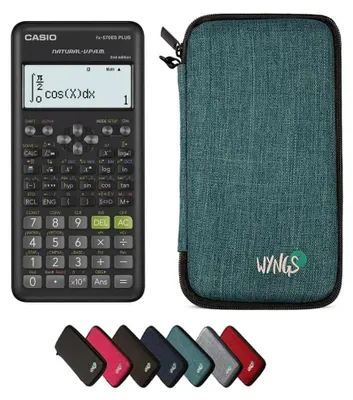 Produktbild von Casio fx-570ES Plus 2nd Edition inkl. WYNGS Schutztasche Türkis - Wissenschaftlicher Taschenrechner - Basic Set
